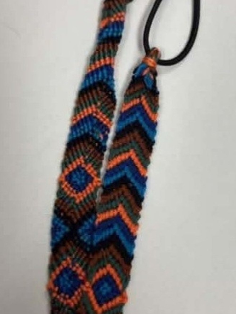 Nena & Co. Beaded Head Band Tie Strap in Blue, Orange, Brown
